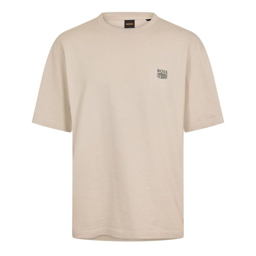 Boss Mens Brutalism Back Print T-Shirt / Light Grey